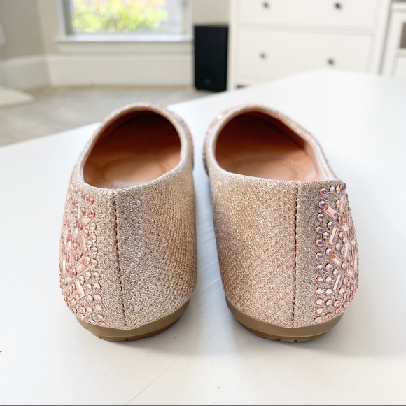 Top Moda Comfort Champagne Rhinestones Glitter Flats Bruce-5 - Picture 3 of 6